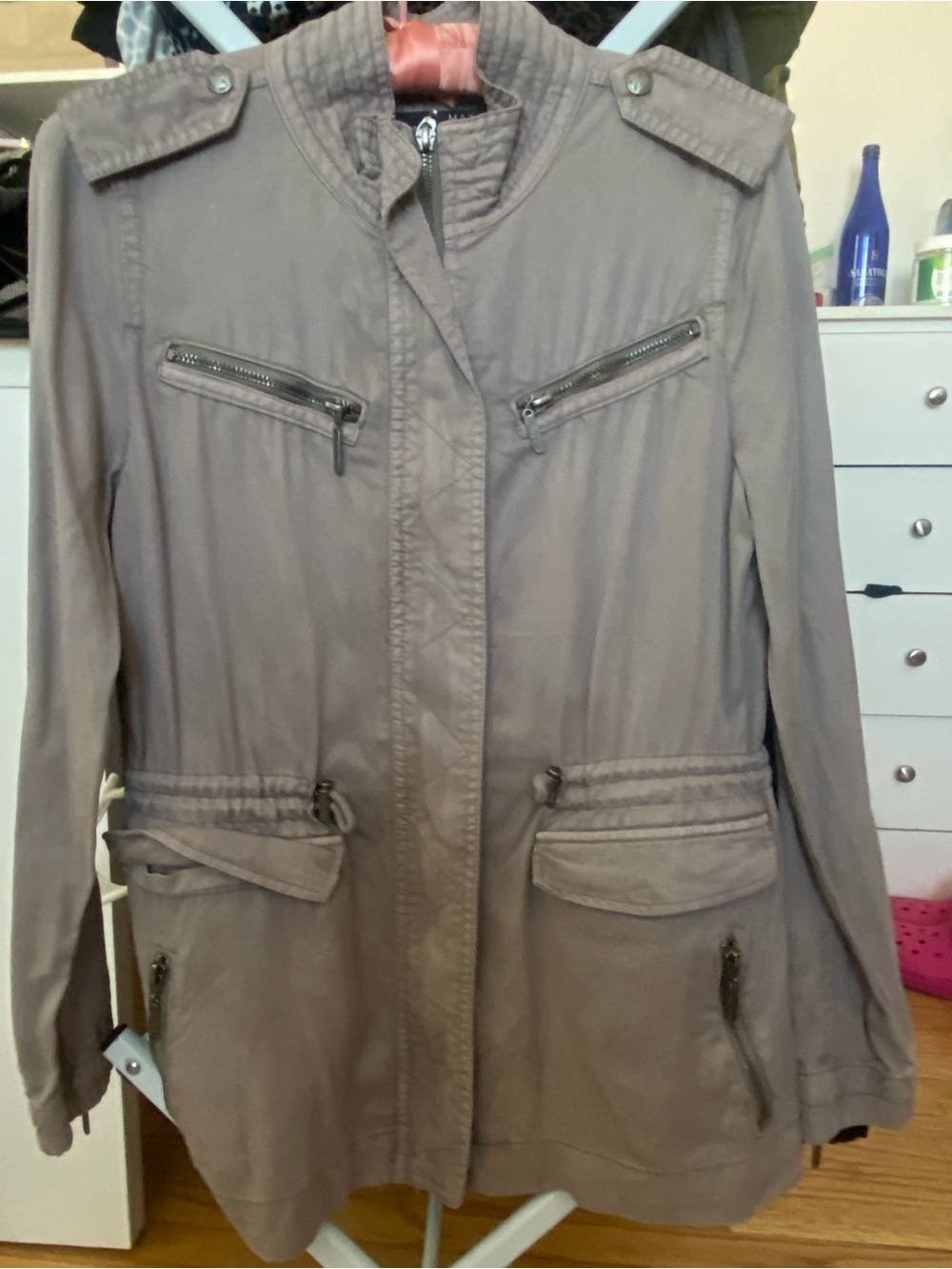 MAX Jeans Greige Utility Military Anorak Jacket| XS - NWOT